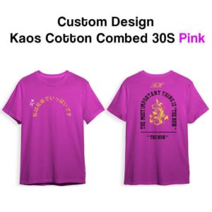 Kaos Distro Katun Desain Custom Pink COMBED 30S