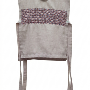 Rompi Linen Sashiko Tali Samping – Side Tie Vest Wanita